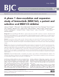 Cover page: A phase 1 dose-escalation and expansion study of binimetinib (MEK162), a potent and selective oral MEK1/2 inhibitor