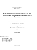 Cover page: High-Performance Training Algorithms and Architectural Optimization of Spiking Neural Networks