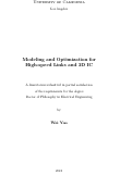 Cover page: Modeling and Optimization for High-speed Links and 3D IC