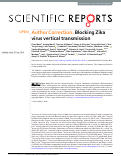 Cover page: Author Correction: Blocking Zika virus vertical transmission