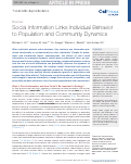Cover page: Social Information Links Individual Behavior to Population and Community Dynamics