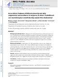 Cover page: Associations between childhood adversity and daily suppression and avoidance in response to stress in adulthood: can neurobiological sensitivity help explain this relationship?