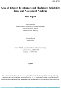 Cover page: Area of Interest 1: Interregional Electricity Reliability Issue and Assessment Analysis: