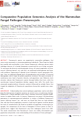 Cover page: Comparative Population Genomics Analysis of the Mammalian Fungal Pathogen Pneumocystis