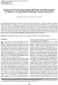 Cover page: Emotional Processing Coping Methods and Biomarkers of Stress in Young Adult Testicular Cancer Survivors.