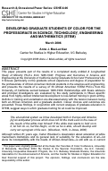 Cover page: Developing Graduate Students of Color for the Professoriate in Science, Technology, Engineering, and Mathematics (STEM)