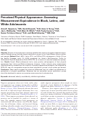 Cover page: Perceived Physical Appearance: Assessing Measurement Equivalence in Black, Latino, and White Adolescents