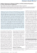 Cover page: Asthma Symptoms in Hispanic Children and Daily Ambient Exposures to Toxic and Criteria Air Pollutants