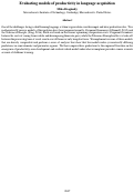 Cover page: Evaluating models of productivity in language acquisition