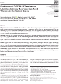 Cover page: Predictors of COVID-19 Vaccination Likelihood Among Reproductive-Aged Women in the United States