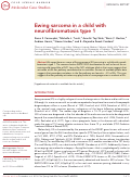 Cover page: Ewing sarcoma in a child with neurofibromatosis type 1