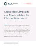 Cover page: Regularized Campaigns as a New Institution for Effective Governance