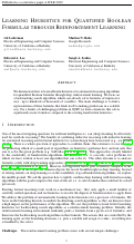 Cover page: LEARNING HEURISTICS FOR QUANTIFIED BOOLEAN FORMULAS THROUGH REINFORCEMENT LEARNING