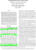 Cover page: Learning planning strategies without feedback