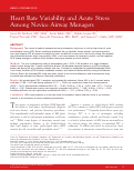 Cover page: Heart Rate Variability and Acute Stress Among Novice Airway Managers