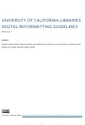 Cover page of University of California Libraries Digital Reformatting Guidelines