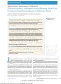 Cover page: A Research Agenda for Communication Between Health Care Professionals and Patients Living With Serious Illness