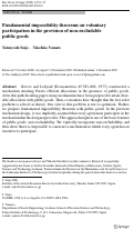 Cover page: Fundamental impossibility theorems on voluntary participation in the provision of non-excludable public goods