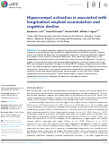 Cover page: Hippocampal activation is associated with longitudinal amyloid accumulation and cognitive decline