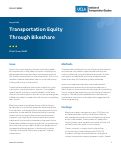 Cover page of Transportation Equity Through Bikeshare