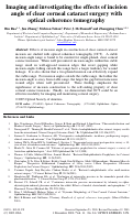 Cover page: Imaging and investigating the effects of incision angle of clear corneal cataract surgery with optical coherence tomography
