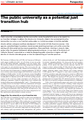 Cover page of The public university as a potential just transition hub