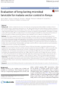 Cover page: Evaluation of long-lasting microbial larvicide for malaria vector control in Kenya.