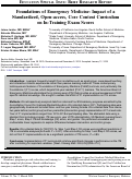 Cover page: Foundations of Emergency Medicine: Impact of a Standardized, Open-access, Core Content Curriculum on In-Training Exam Scores