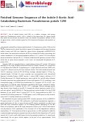 Cover page: Finished Genome Sequence of the Indole-3-Acetic Acid-Catabolizing Bacterium Pseudomonas putida 1290