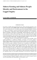 Cover page: Salmon Farming and Salmon People: Identity and Environment in the Leggatt Inquiry
