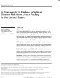 Cover page: A Framework to Reduce Infectious Disease Risk from Urban Poultry in the United States