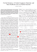 Cover page: On the Existence of Control Lyapunov Functions and State-Feedback Laws for Hybrid Systems