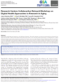 Cover page: Research Centers Collaborative Network Workshop on Digital Health Approaches to Research in Aging