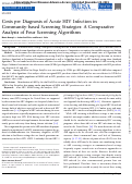 Cover page: Costs per Diagnosis of Acute HIV Infection in Community-based Screening Strategies: A Comparative Analysis of Four Screening Algorithms