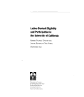 Cover page of Latino Student Eligibility and Participation in the University of California: Report Number Two of the Latino Eligibility Task Force