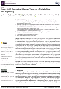 Cover page: Grape ASR Regulates Glucose Transport, Metabolism and Signaling