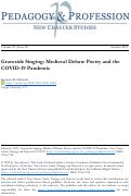 Cover page: Graveside Singing: Medieval Debate Poetry and the COVID-19 Pandemic