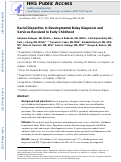 Cover page: Racial Disparities in Developmental Delay Diagnosis and Services Received in Early Childhood