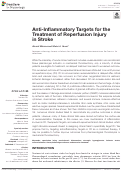 Cover page: Anti-Inflammatory Targets for the Treatment of Reperfusion Injury in Stroke