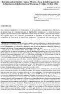 Cover page: Reivindicando el Sentido Común: Alegato a favor de la Derogación de la Regulación de la Invitación a Ofrecer en el Código Civil de 1984