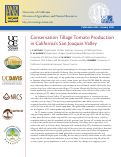 Cover page: Conservation Tillage Tomato Production in California's San Joaquin Valley