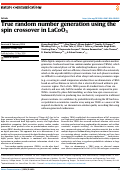 Cover page: True random number generation using the spin crossover in LaCoO3