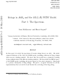 Cover page: Strings in AdS_3 and the SL(2,R) WZW Model. Part 1: The spectrum