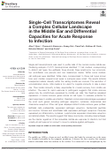 Cover page: Single-Cell Transcriptomes Reveal a Complex Cellular Landscape in the Middle Ear and Differential Capacities for Acute Response to Infection