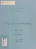 Cover page: The Management and Operations of the University of California. Volume I: The Library System of the University of California. Part 1: The Development of the Library Collection.