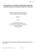 Cover page: Documentation of Calculation Methodology, Input data, and Infrastructure for the Home 
Energy Saver Web Site