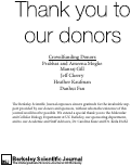 Cover page: Thank You to Our Donors