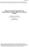 Cover page: Advanced Controls and Communications for Demand Response and Energy Efficiency in 
Commercial Buildings