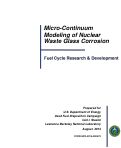 Cover page: Micro-Continuum Modeling of Nuclear Waste Glass Corrosion