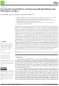 Cover page: Sex-Specific Social Effects on Depression-Related Behavioral Phenotypes in Mice